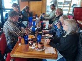 Members having lunch
